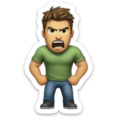 men angry playing video games sticker