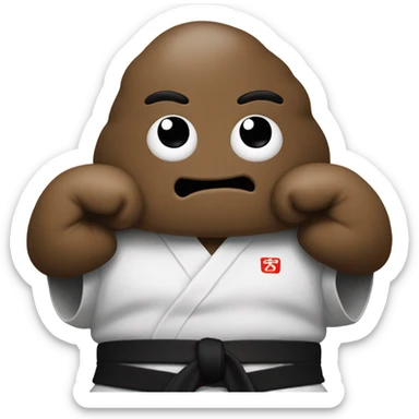 Karate Black Belt Poop Emoji sticker