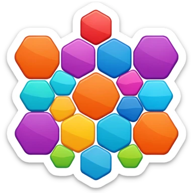 Block blast remix hexagon sticker