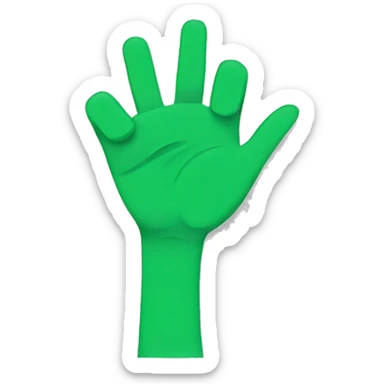 raised arms colored green sticker