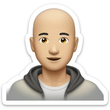 asian bald guys asian sticker