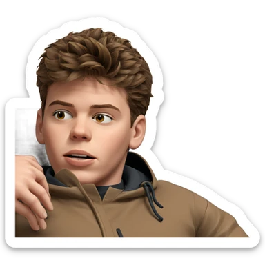 relaxed boy on couch sticker