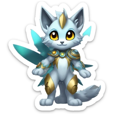 Anthro-Edgy-Cool-Contrast-Colors-Fantasy-Fur-Sona-Chibi-Shiny-Fakémon-Hybrid full body sticker