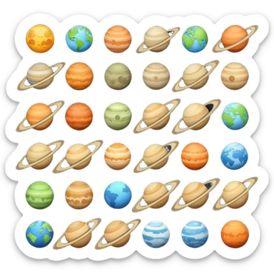 12 planets emojis I need a line for each planet mercury sticker