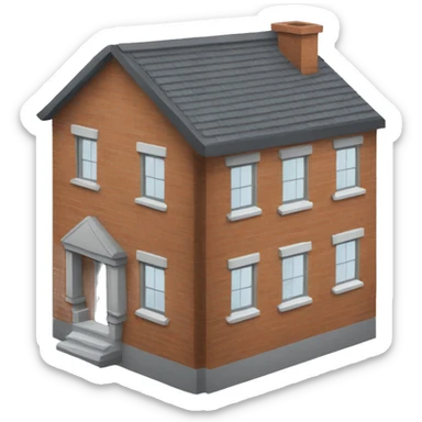 house made of bricks, with dark grey windows and grey flat roof sticker