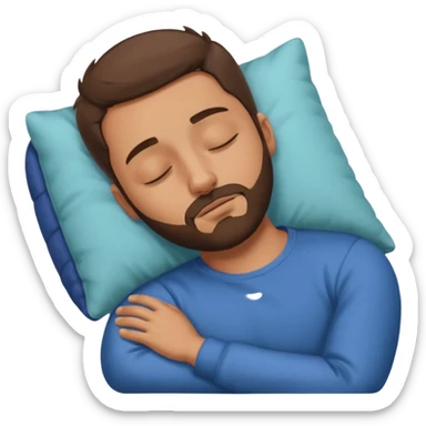 Guy with very short beard Taking short nap icon sticker