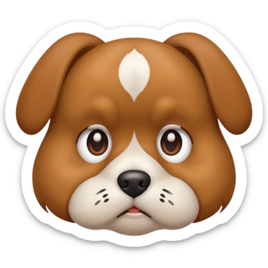 dog sitting with a pout on face sticker