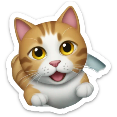 cat going tubing sticker