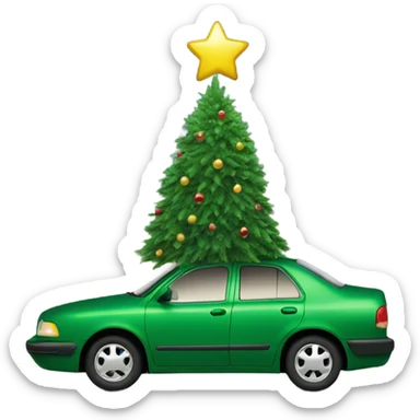 Christmas tree on a car sticker
