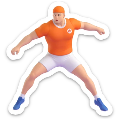 discus throw athlete, dynamic pose, sports uniform, energetic sticker