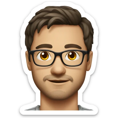 Brunette with glasses without beard, 29 years old, Russian
 sticker