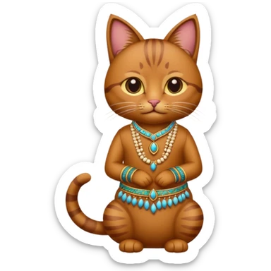 brown cat wearing indian clothes sticker