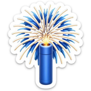 deep blue firework travelling through the sky ready to explode sticker