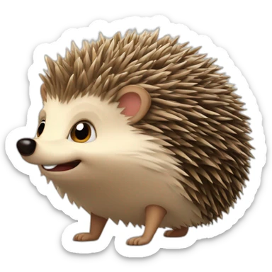 the hedgehog is in a great mood sticker