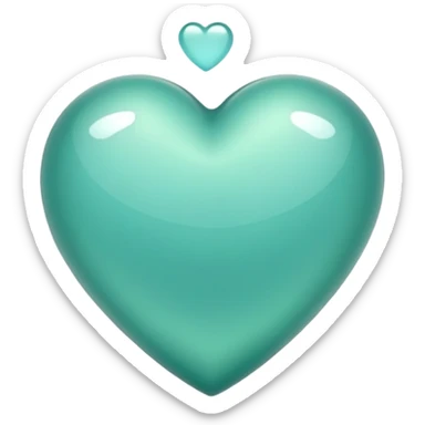 Greenish Aqua heart sticker