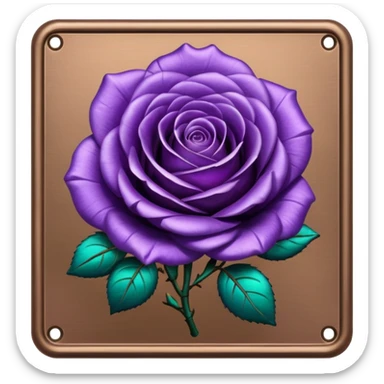 Purple shadow rose plaque sticker