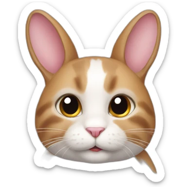 a rabbit in a cat sticker