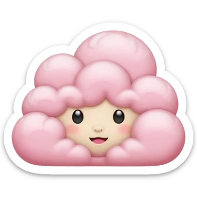 pink cloud, sleepy sticker