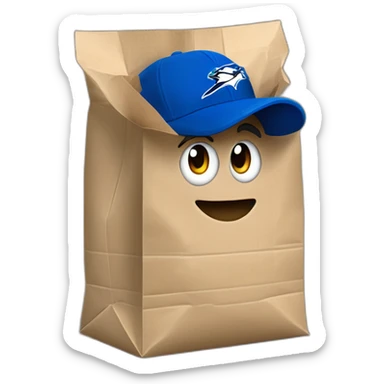 Toronto bluejays fan with a paper bag on his head sticker