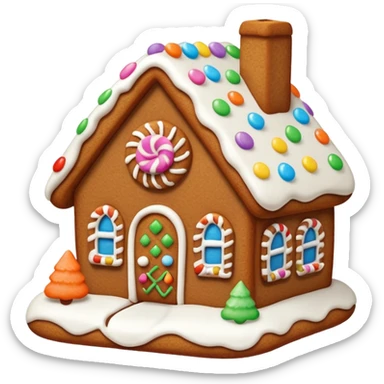 cute gingerbread house cookie with white icing sticker
