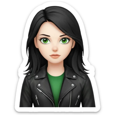 Biker Girl
Black Long Hair
Green Eyes sticker