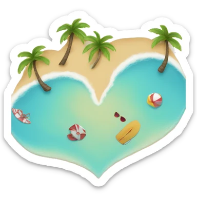 Beach Heart sticker