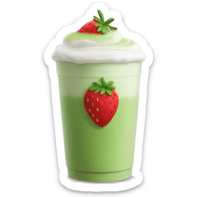 Strawberry matcha latte sticker