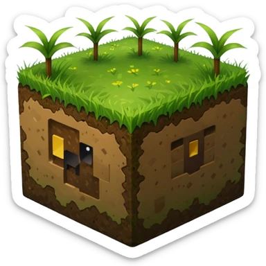 minecraft grass dirt block, no face sticker