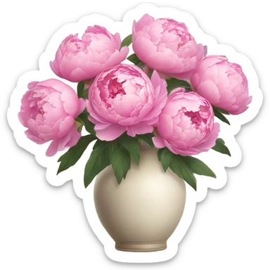 Pink Peonies in a vase sticker