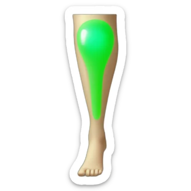 Leg with green light as a sign of healing sticker