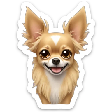 Long hair sand chihuahua halloween sticker