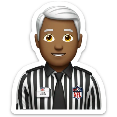 NFL referee wearing red and white stripes sticker