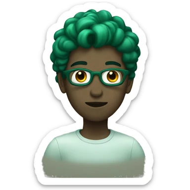 dark green heart new year sticker