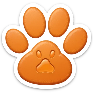a very pale pastel orange pawprint sticker