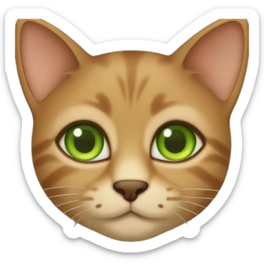 Brown cat with greeneyes sticker