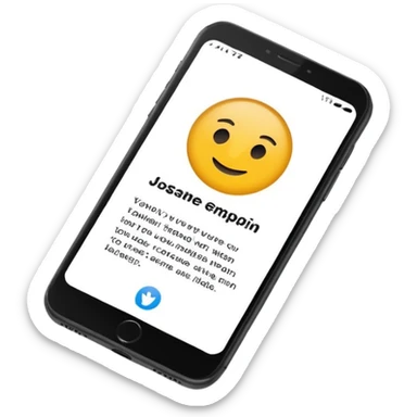 digital busniess card on a phone screen in english written sticker