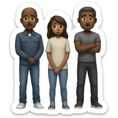 Group of sad people  standing sticker