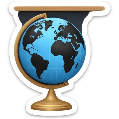 globe on an empty chalkboard sticker