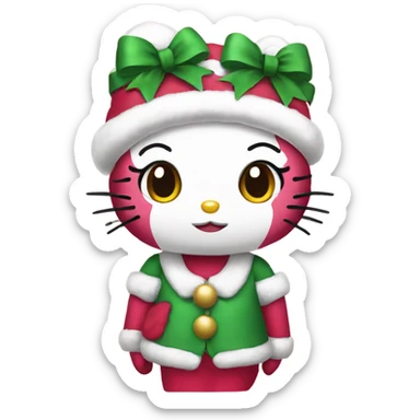 Hello kitty in a Christmas outfit  sticker
