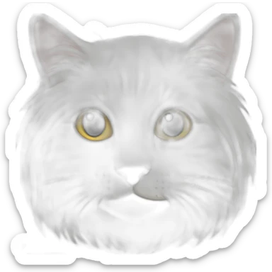 white long-haired cat sticker