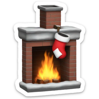 Chimney with stockings hung up sticker