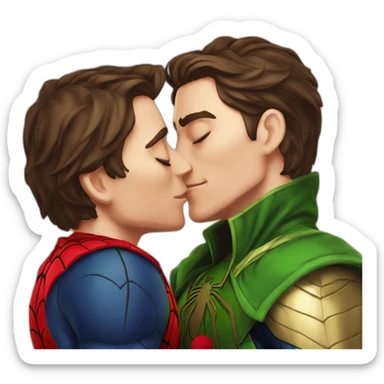 spiderman kissing loki sticker