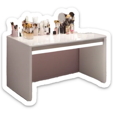 Vanity table with square led light mirror sticker