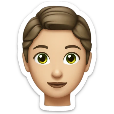 Photographer, brunette, slim, bun, tanned, green eyes sticker