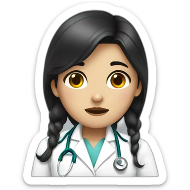doctor girl with dark hair crying tears sticker