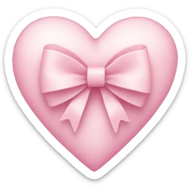 light pink heart with bow sticker