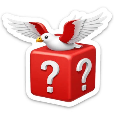red being the block itself while the white parts are the question marks which are used in all of the lucky blocks, corners, and face. It has 2 white wings on each side sticker