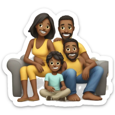 happy family indoors moments sticker