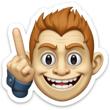 Troll face showing middle finger sticker