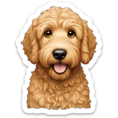 Apricot golden doodle dog sticker
